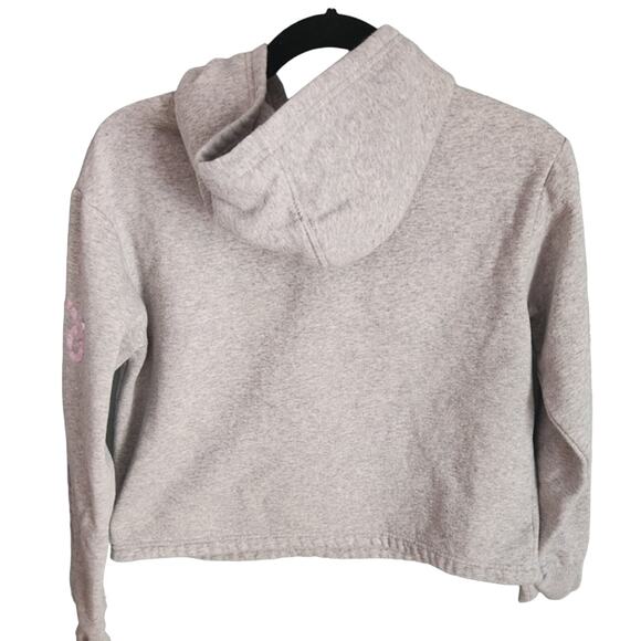 Converse Chuck Taylor Girls Foil‎ Graphic Cropped Pullover Hoodie Grey XL - Picture 8 of 14